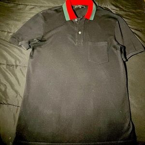 Gucci Black Cotton Collar shirt